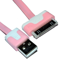 30 Pin iPhone iPod iPad Data & Charging USB FLAT Cable Pink 3m LONG