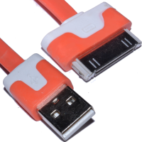 30 Pin iPhone iPod Data & Charging USB FLAT Cable Orange 3m LONG