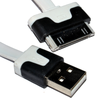 30 Pin iPhone iPod iPad Data & Charging USB FLAT Cable White 3m LONG