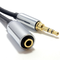 PRO METAL BLACK 3.5mm Stereo Jack Headphone Extension Cable  1.5m