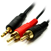 3.5mm Jack Plug to Left and Right Phono RCA Plugs Gold Audio Cable 5m