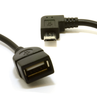 OTG USB On The Go Host Cable USB A female to Right Angle Micro B Plug