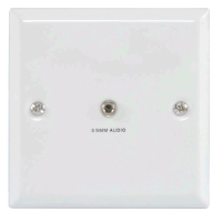 Flush Mount Wall Solder 3.5mm Audio Jack Socket Faceplate White
