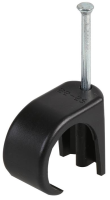 Black 100 x 13 x 9.4mm Round Cable Clips Secure Fastenings Cables