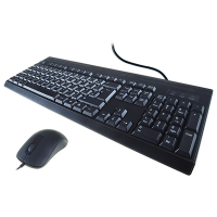 KB235 Anti-Bacterial USB 4 Button Mouse & QWERTY Keyboard Kit