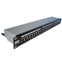 24 Port SHIELDED Network Patch Panel CAT6 STP Vertical Punchdown