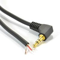 3.5mm Stereo Jack Plug to 3 Pole Solder Bare Wire End Gold 2m
