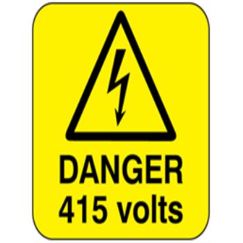 Danger 415 volts Label