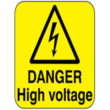 Danger high voltage Label