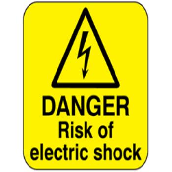 Danger risk of electric shock Label