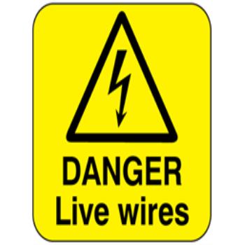 Danger live wires Label