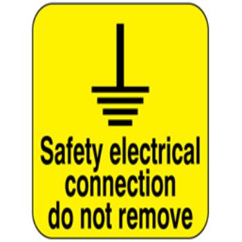 Safety electrical connection do not remove Label