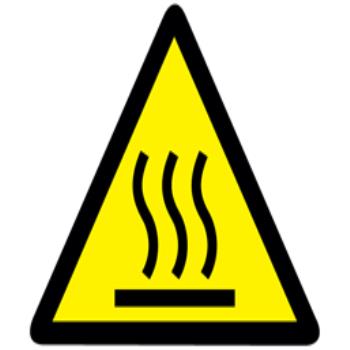 Hot surface warning symbol label