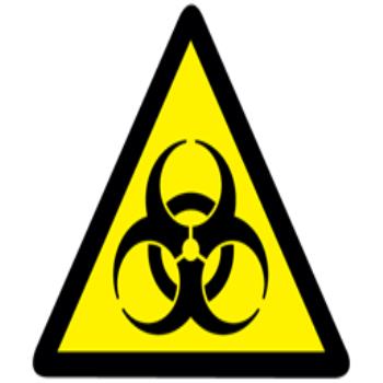 Biological hazard warning symbol label