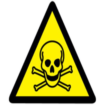Toxic hazard warning symbol label