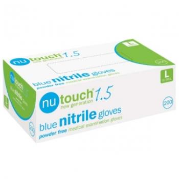 Nutouch 1.5 Blue Nitrile Powder Free Exam Gloves