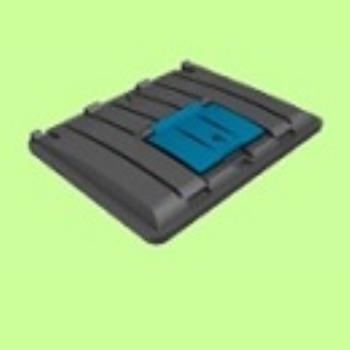 Black Recycling Lid with Square Blue Flap for Metal 1100 wheel bins