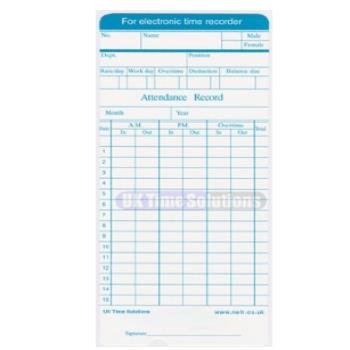 CTM920M Monthly Clocking In Card