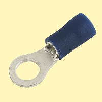 Cable Crimp Ring 5mm Dia, Pre insulated for 25mm Cable Blue