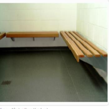 Changing room cantilever bench with facia