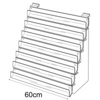 60cm card rack: 7 tier-slatwall