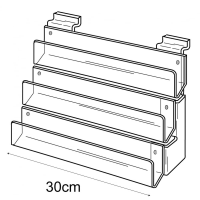 30cm card rack: 3 tier-slatwall