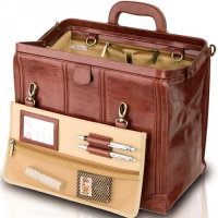 Elite Traditional Leather Doctor's Bag (Brown)