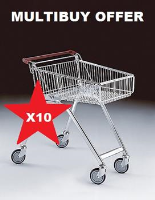 TEN USED 80 LITRE SHALLOW SHOPPING TROLLEY