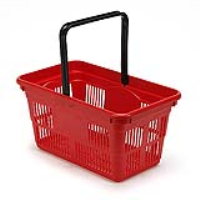 24 Litre Plastic Hand Basket - RED