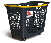 55 Litre, 4 Wheel Trolley Basket - Yellow Handle