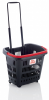 Anthracite 34 Litre Trolley Basket - Red handle
