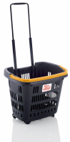 Anthracite 34 Litre Trolley Basket - Yellow handle