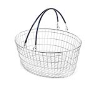 The Ellipse Oval Wire Basket - Navy Blue Handle