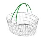 The Ellipse Oval Wire Basket - Green Handle