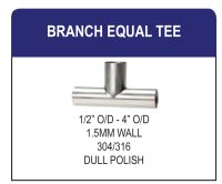 Branch Equal Tee Hygienic Fitting