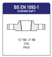 BS EN 1092-1 Screwed BSP'T Flange