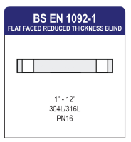 BS EN 1092-1 Flat Faced Reduced Thickness Blind Flange