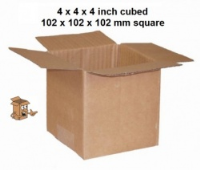 Cardboard Storage Box 4X4X4" Small Postal Boxes