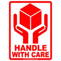 1000 Handle With Care Labels 150X48Mm Vinyl Tear Resistant