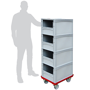 Order Picking Trolley with 4 x Open Front Containers - Without Doors