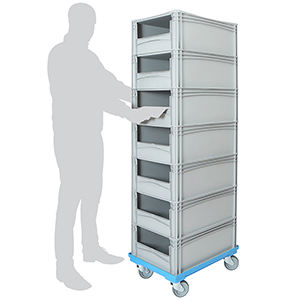 Order Picking Trolley with 7 x Open Front Containers - Without Doors