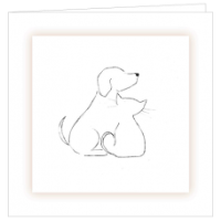 Dog and Cat Outline Bereavement Cards