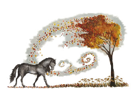 Pet Berievment card with Horse in Leaves Picture
