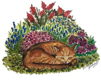 Pet Berievment card with Sleeping Ginger Cat Picture
