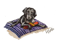 Personalised client bereavement card with Black Labrador Picture