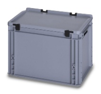 Small Deep Solent Plastics Stacking Plastic Container with Hinged Lid
