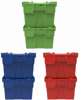 56 Litre Super Strong Attached Lid Container / Lidded Plastic Storage Box