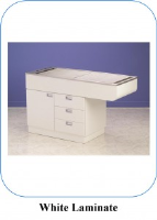 White Laminate Knee Space Tub Table