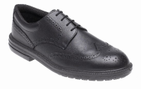 Toesavers Black Leather Brogue Safety Shoe 912