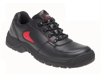 Toesavers Black/Red Leather Safety Trainer 3413